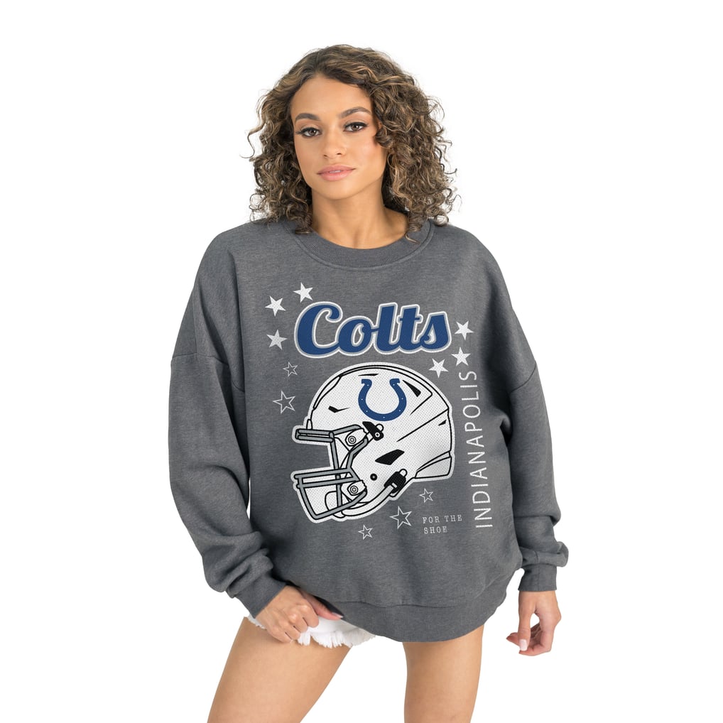 Indianapolis Colts Gameday Couture Women's Ready to Rumble Premium Fleece Pullover Sweatshirt - Gray