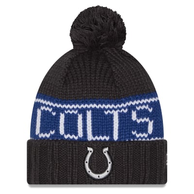 Indianapolis Colts New Era Women's 2026 Rivalries Collection Cuffed Knit Hat with Pom - Anthracite