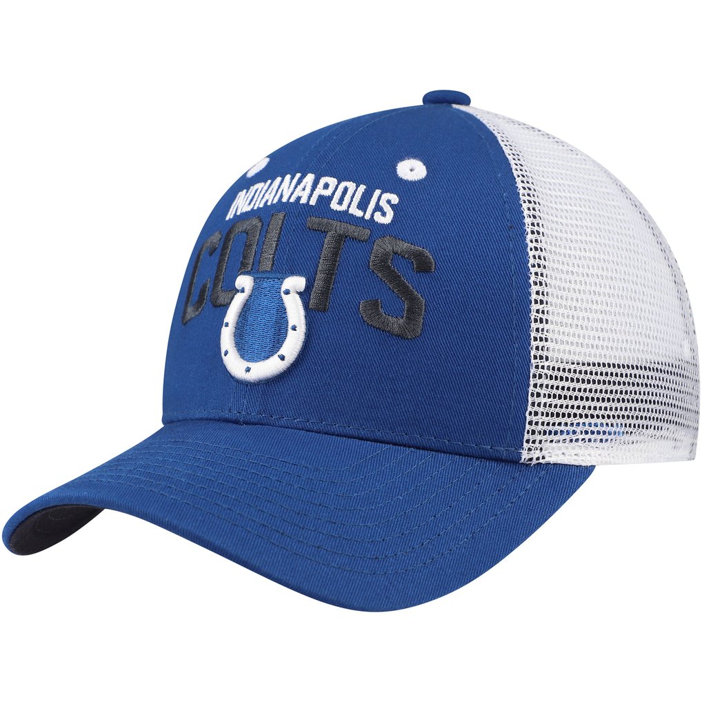 Indianapolis Colts Youth Core Lockup Trucker Adjustable Hat - Royal