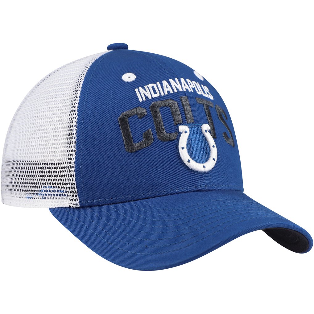 Indianapolis Colts Youth Core Lockup Trucker Adjustable Hat - Royal