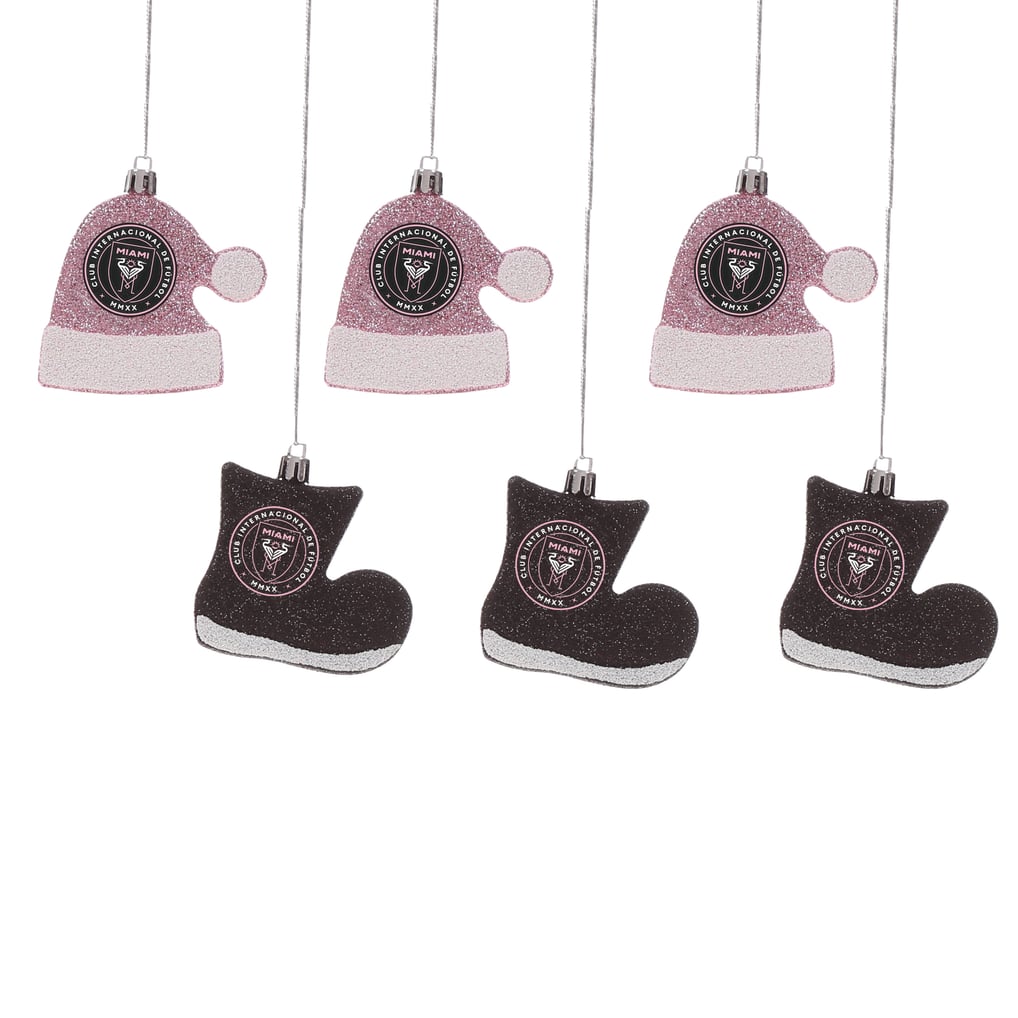 Inter Miami CF FOCO Six-Pack Shatterproof Santa Hat & Stocking Ornament Set