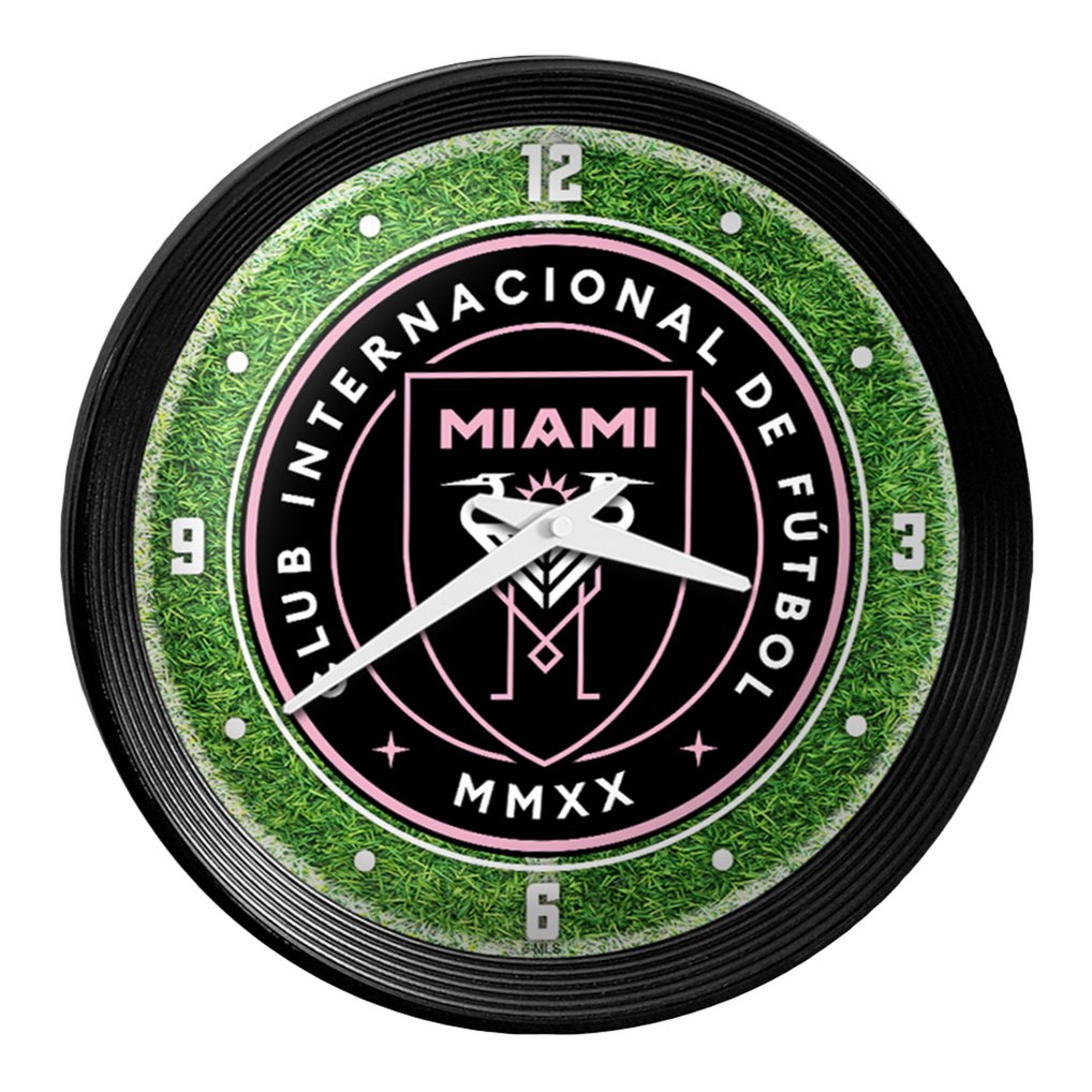 Inter Miami CF 15" Ribbed Frame Field Wall Clock