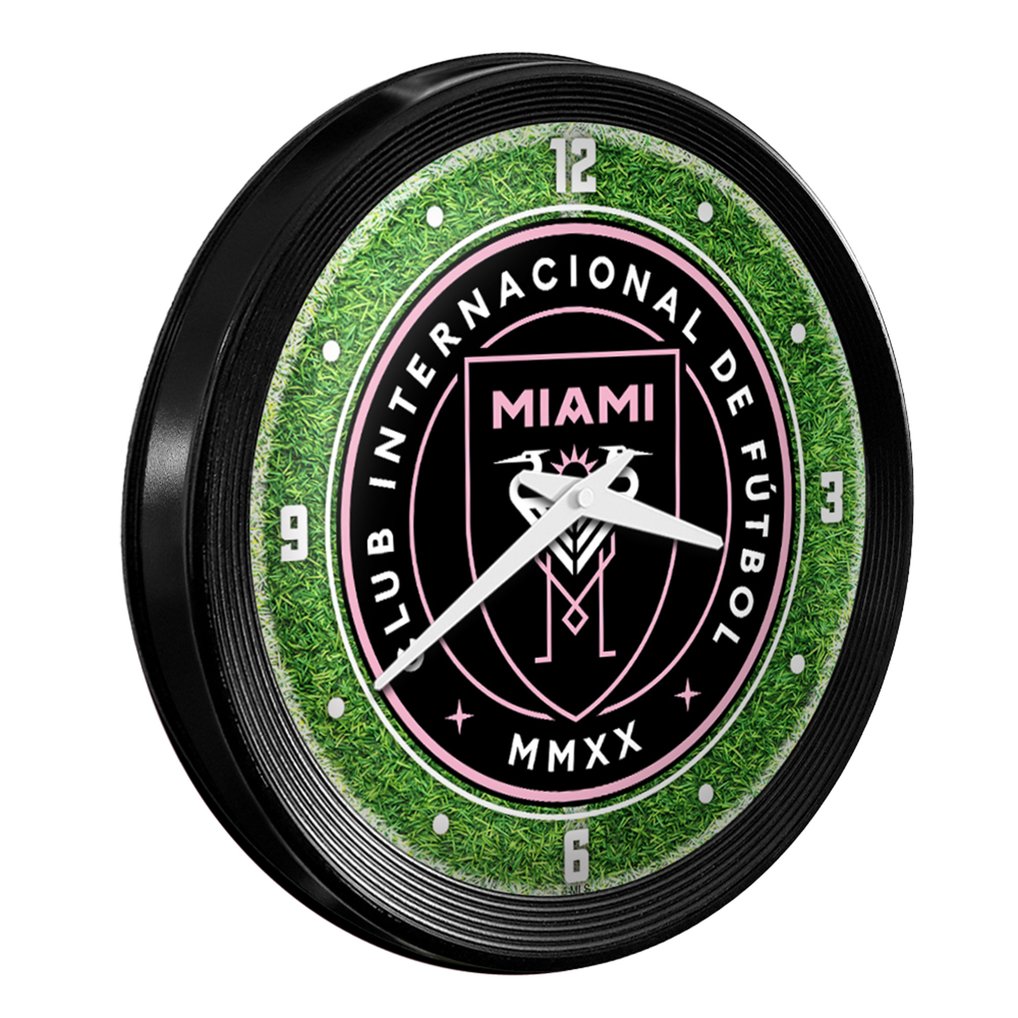 Inter Miami CF 15" Ribbed Frame Field Wall Clock