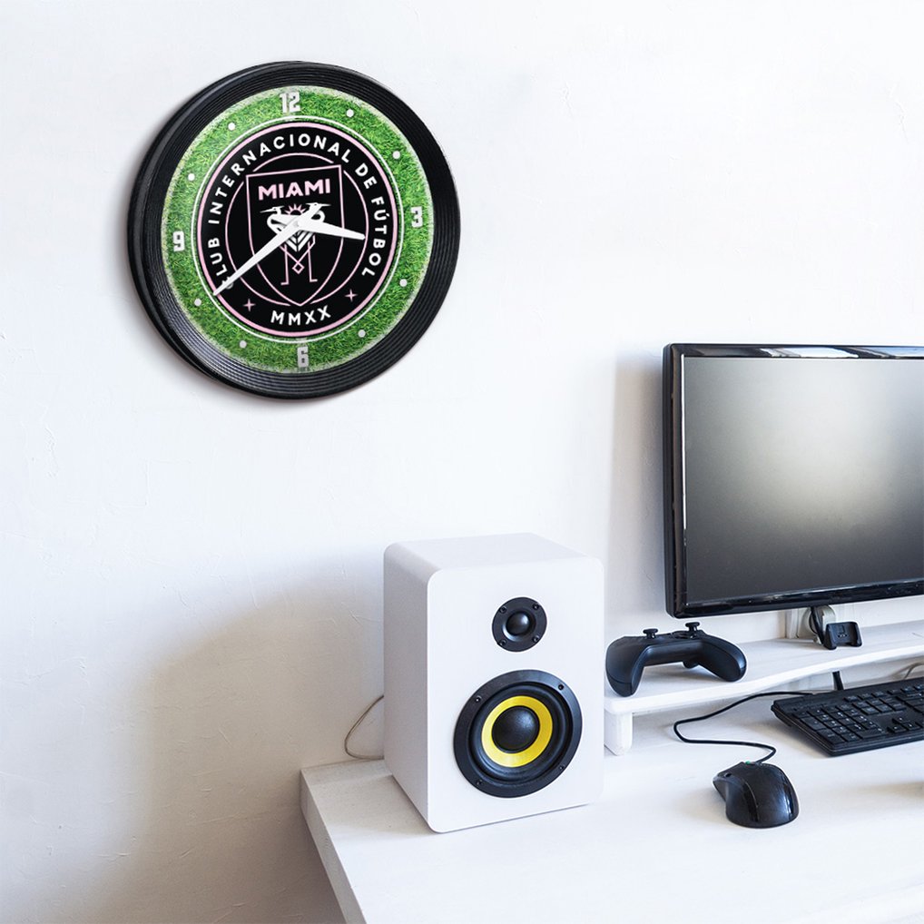 Inter Miami CF 15" Ribbed Frame Field Wall Clock