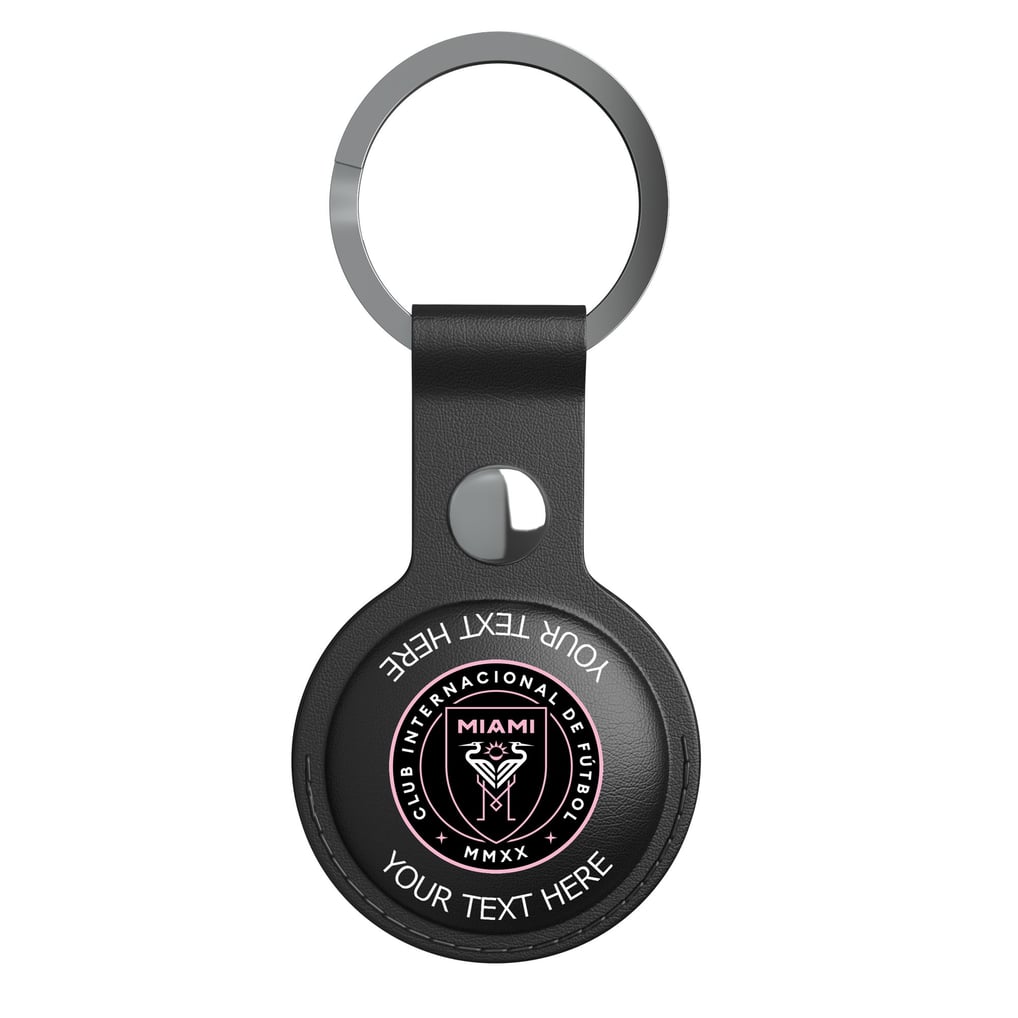 Inter Miami CF Keyscaper Personalized Black Leatherette AirTag Holder