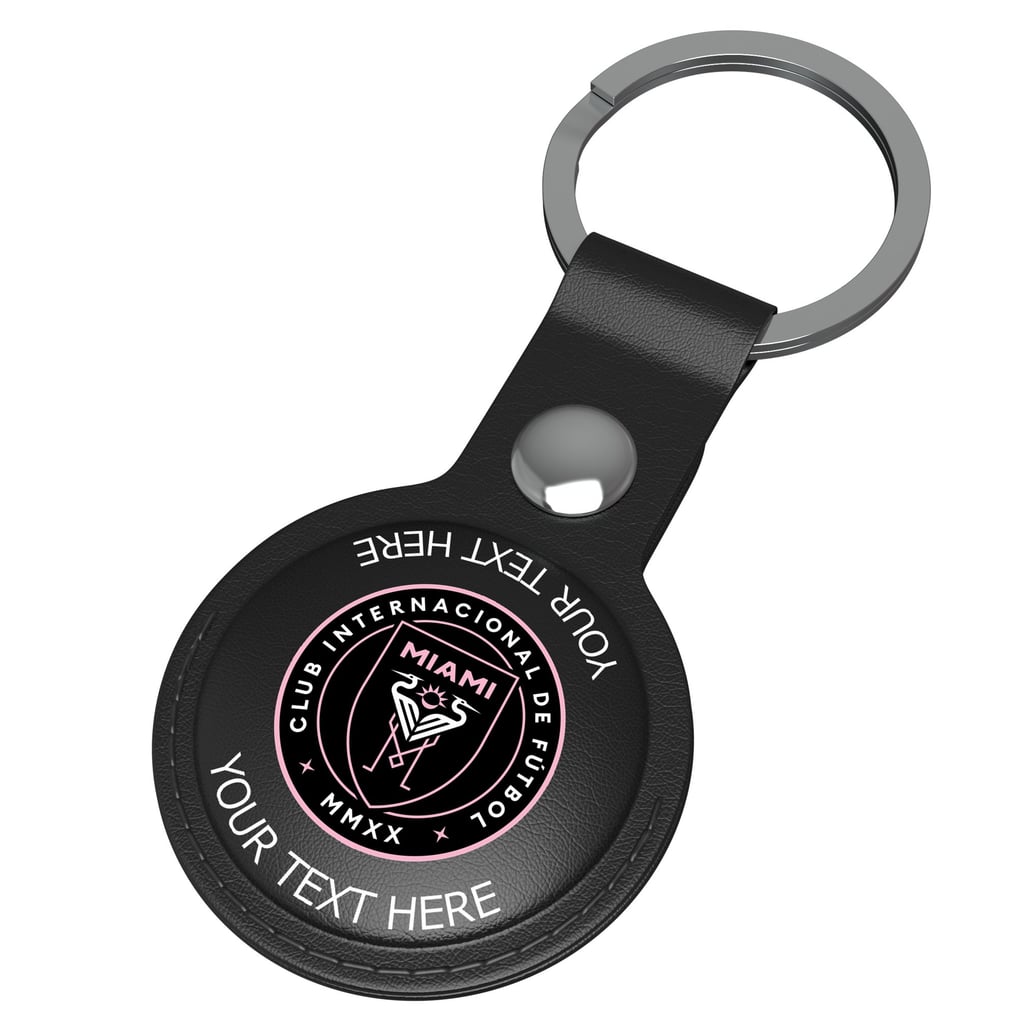 Inter Miami CF Keyscaper Personalized Black Leatherette AirTag Holder