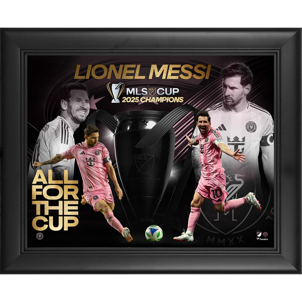 Lionel Messi Inter Miami CF Fanatics Authentic Framed 13" x 16" 2025 MLS Cup Champions Collage