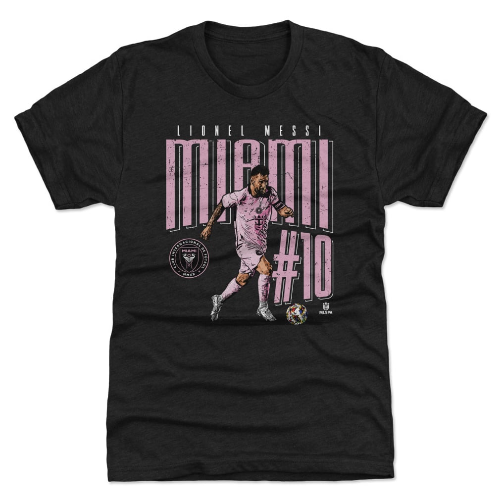 Lionel Messi Inter Miami CF 500 Level  Dash Premium Tri-Blend T-Shirt - Black