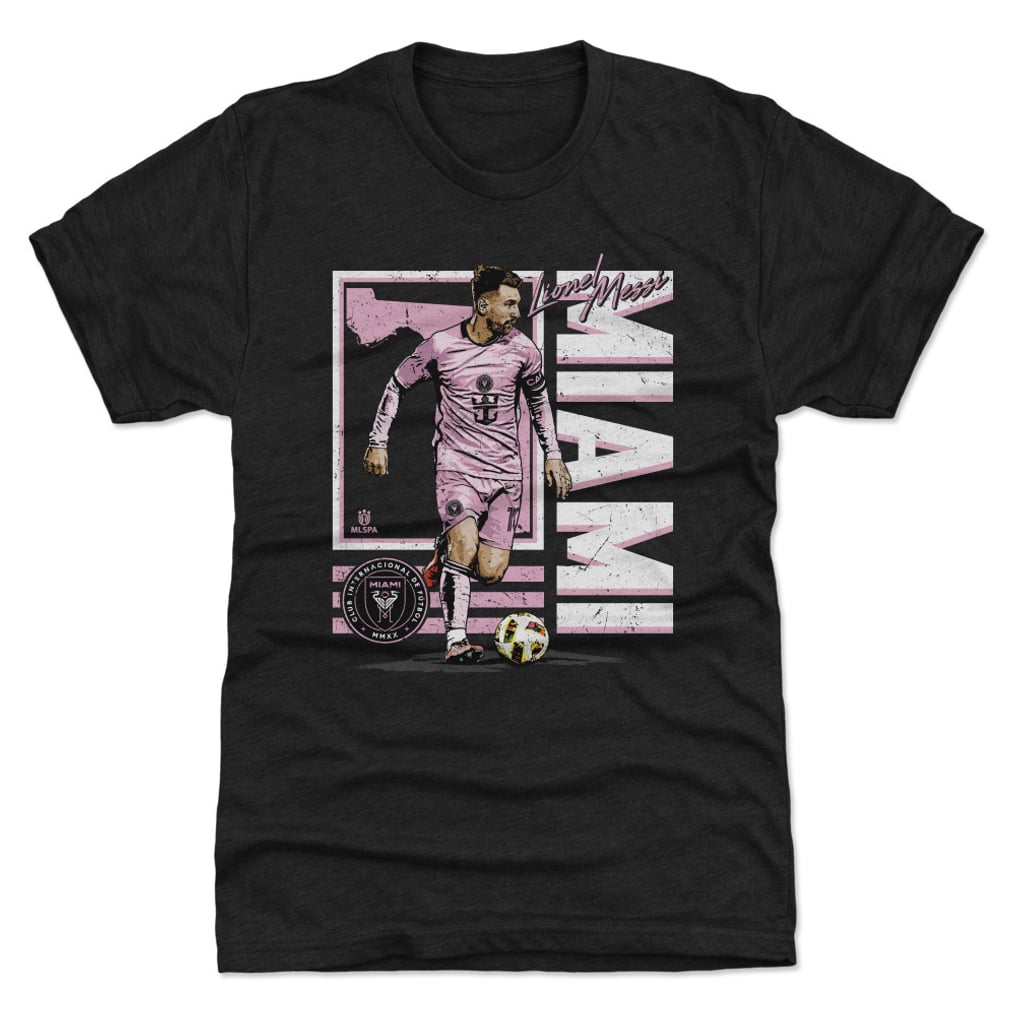 Lionel Messi Inter Miami CF 500 Level  State Premium Tri-Blend T-Shirt - Black