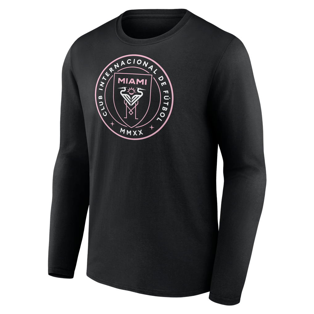 Inter Miami CF Authentic Stack Personalized Any Name & Number Long Sleeve T-Shirt - Black