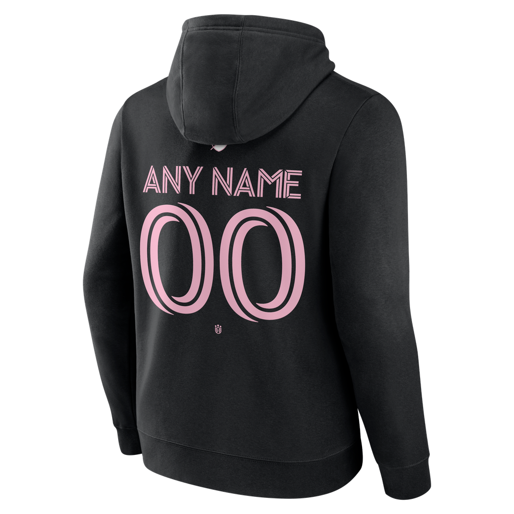 Inter Miami CF Authentic Stack Personalized Any Name & Number Pullover Hoodie - Black