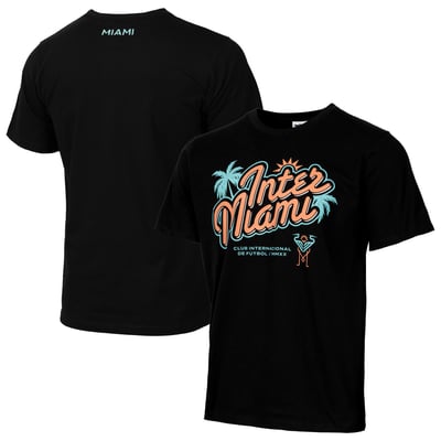 Inter Miami CF  Retro Palm Heavy Relaxed T-Shirt - Black