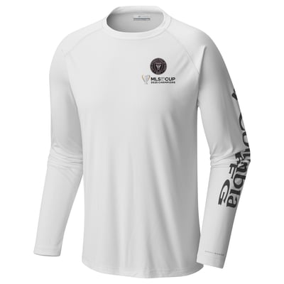  Inter Miami CF Columbia 2025 MLS Cup Champions Terminal Tackle Omni-Shade Raglan Long Sleeve T-Shirt - Black