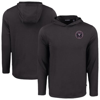 Inter Miami CF Cutter & Buck Coastline Epic Comfort Eco Recycled Long Sleeve Hoodie T-Shirt - Black
