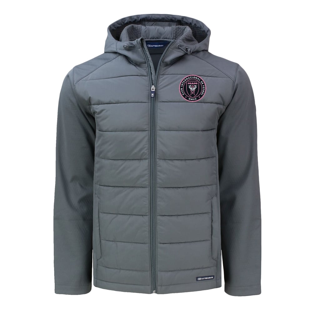  Inter Miami CF Cutter & Buck Evoke Hybrid Eco Softshell Recycled Full-Zip Jacket - Charcoal