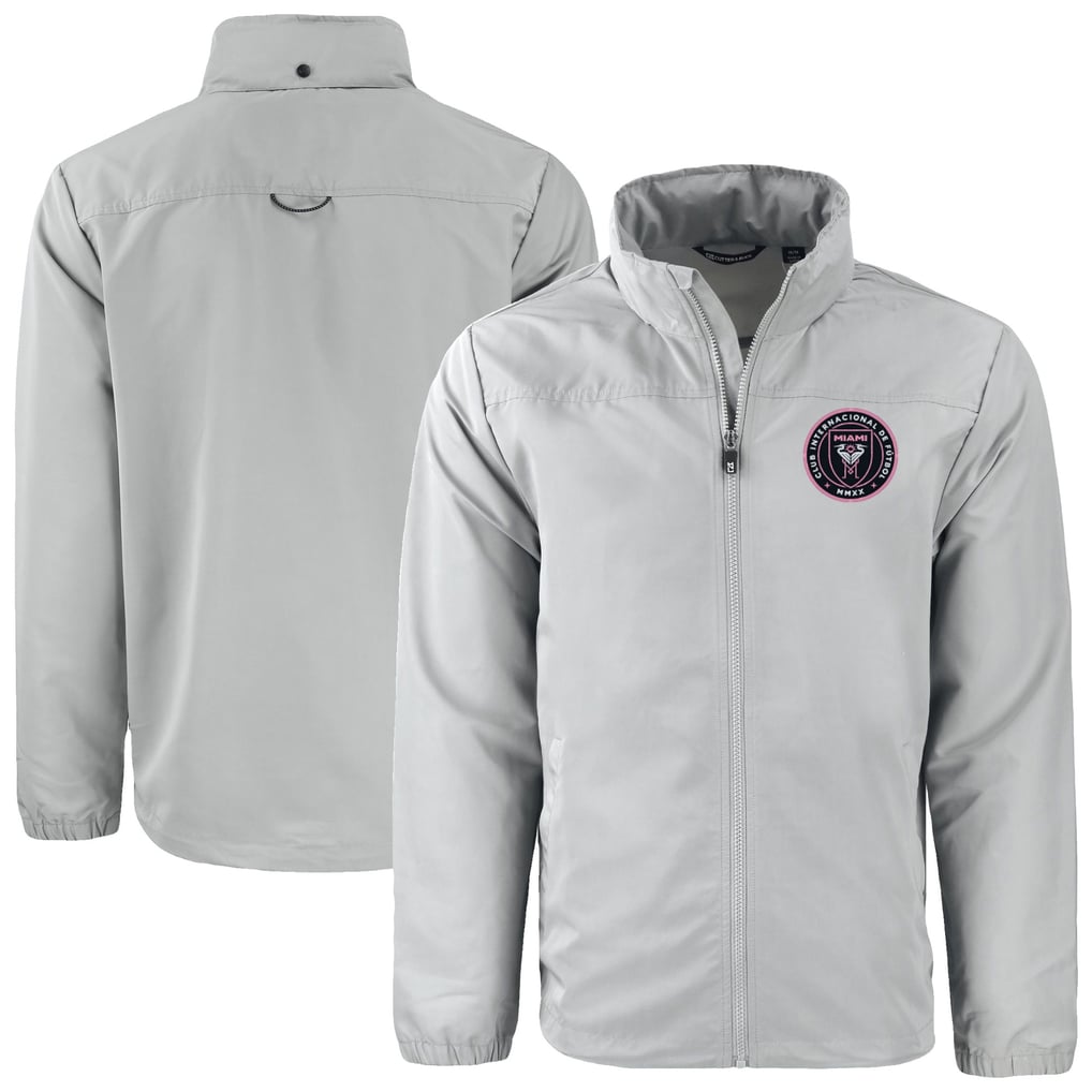Inter Miami CF Cutter & Buck Charter Eco Recycled Full-Zip Jacket - Gray