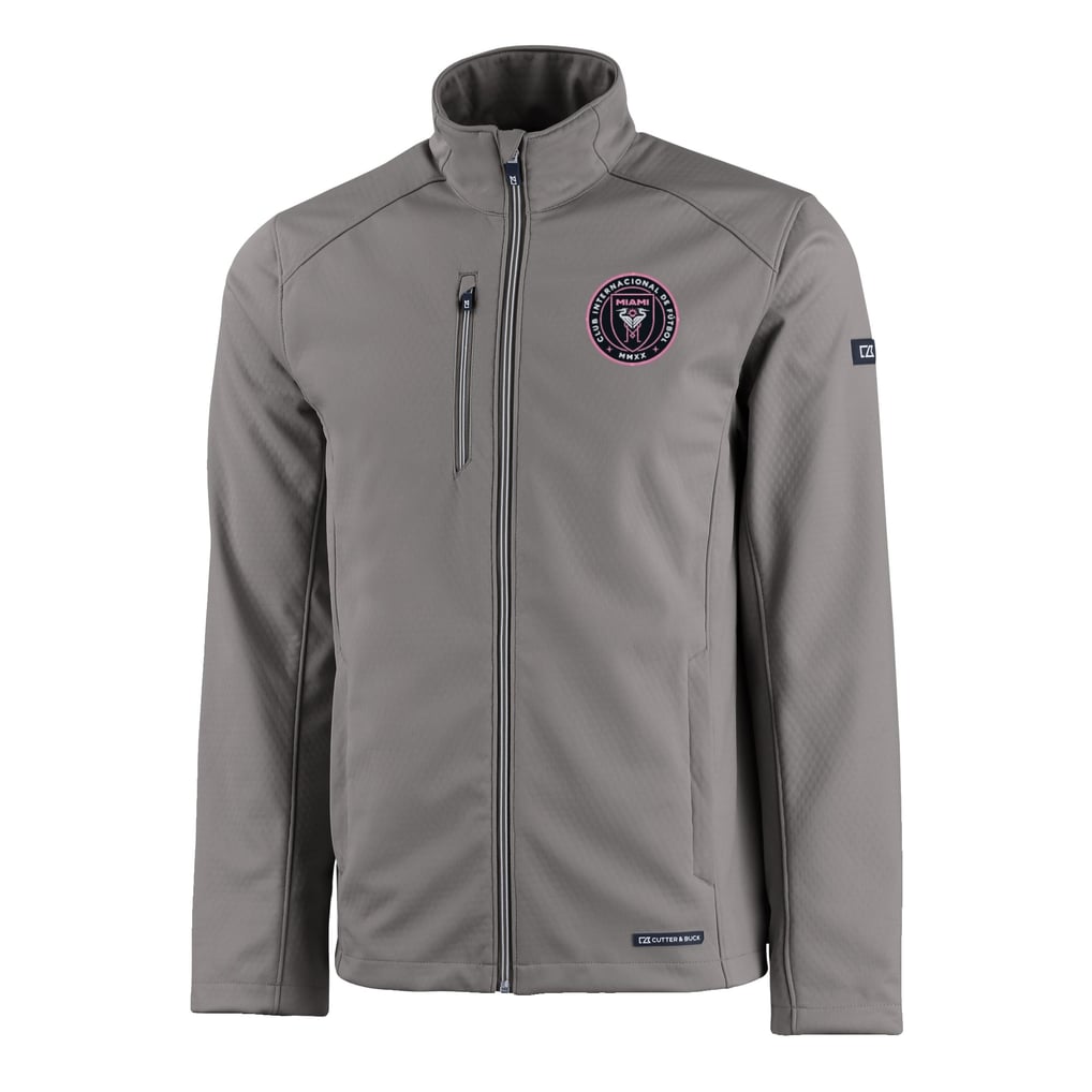  Inter Miami CF Cutter & Buck Evoke Eco Softshell Recycled Full-Zip Jacket - Gray