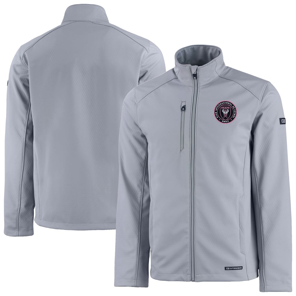  Inter Miami CF Cutter & Buck Evoke Eco Softshell Recycled Full-Zip Jacket - Gray