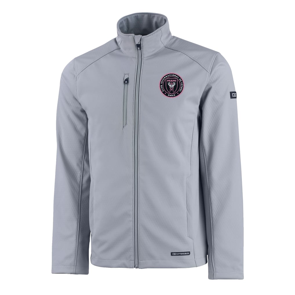  Inter Miami CF Cutter & Buck Evoke Eco Softshell Recycled Full-Zip Jacket - Gray