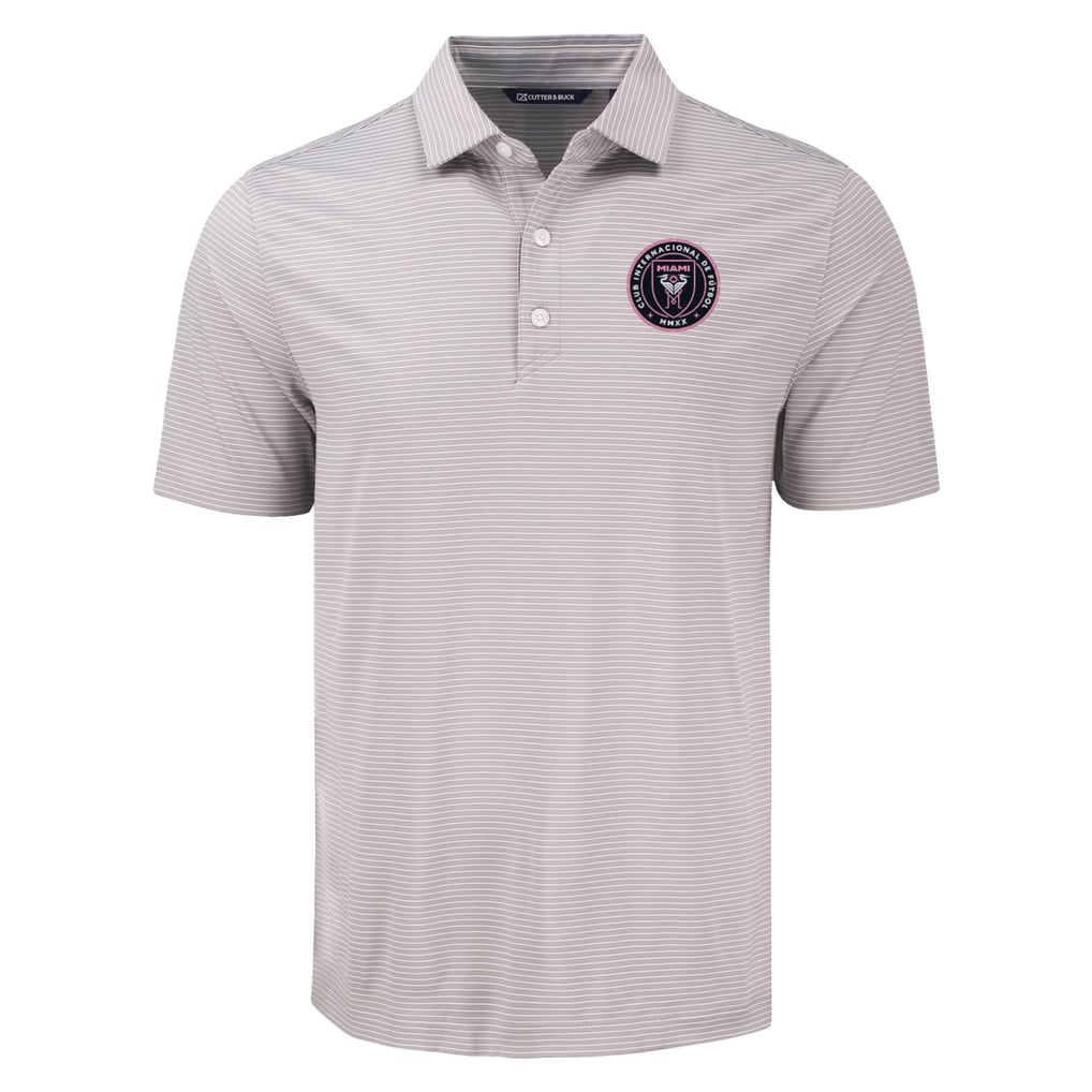 Inter Miami CF Cutter & Buck Forge Eco Fine Line Stripe Stretch Recycled Polo - Gray