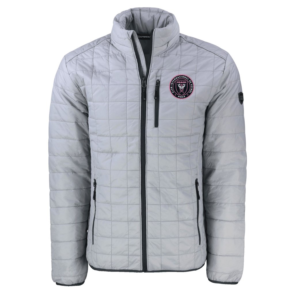 Inter Miami CF Cutter & Buck Rainier PrimaLoft Eco Insulated Puffer Full-Zip Jacket - Gray