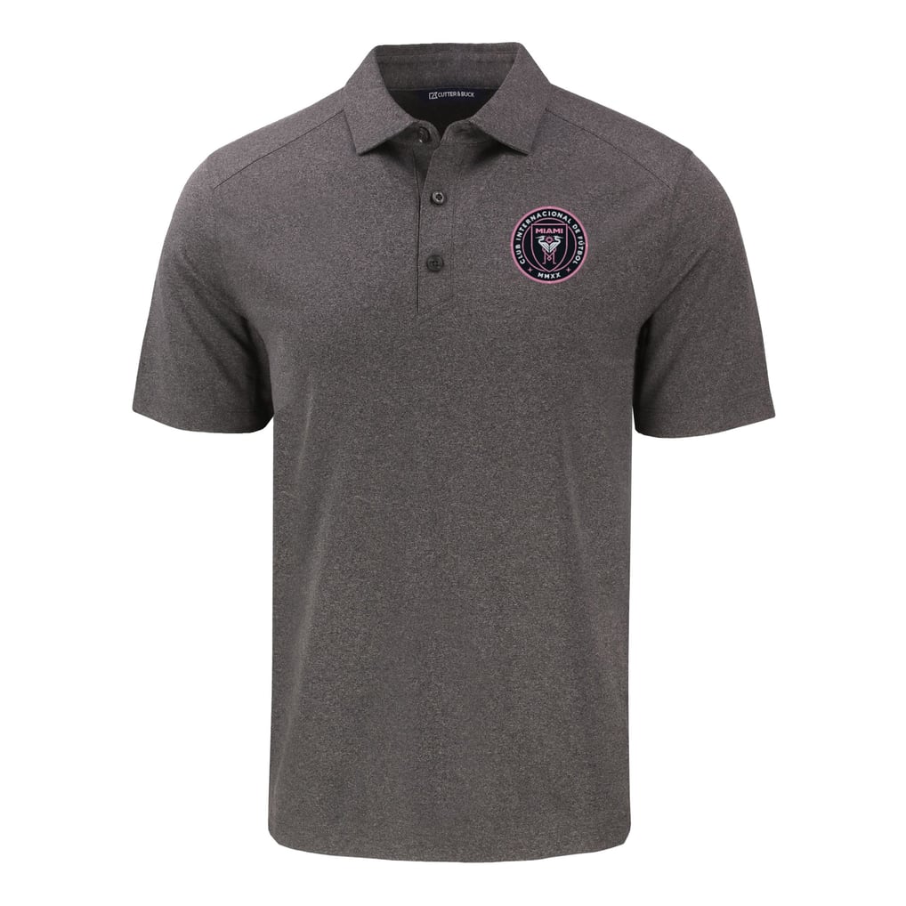 Inter Miami CF Cutter & Buck Forge Eco Stretch Recycled Polo - Heather Black