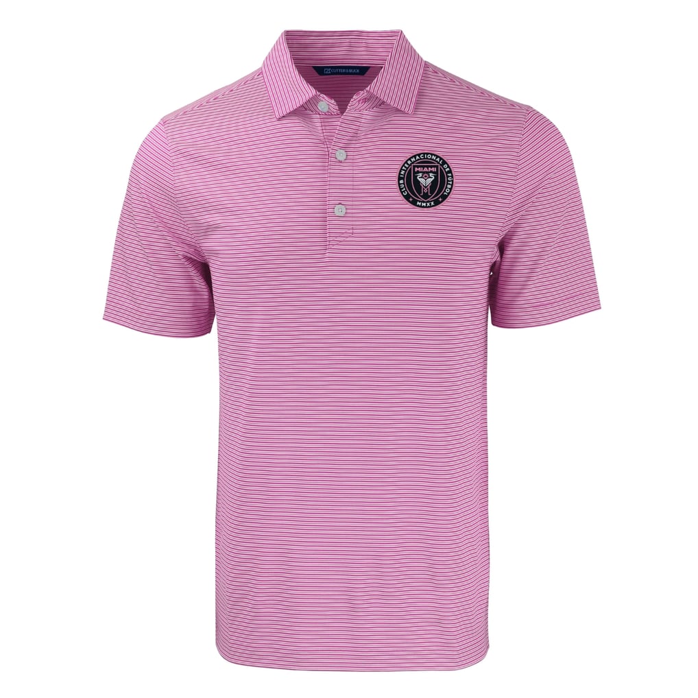 Inter Miami CF Cutter & Buck Forge Eco Double Stripe Stretch Recycled Tri-Blend Polo - Pink/White