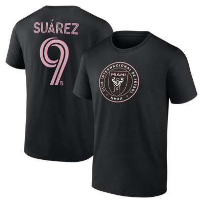 Luis Suarez Inter Miami CF Authentic Stack Name & Number T-Shirt - Black