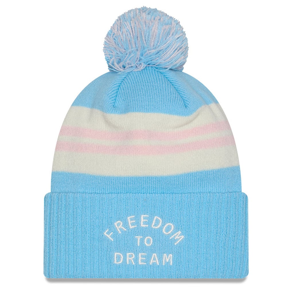  Inter Miami CF New Era 2025 Jersey Hook Cuffed Knit Hat With Pom - Light Blue