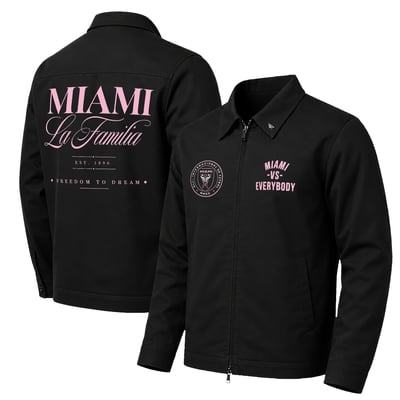 Inter Miami CF Paper Planes Unisex Full-Zip Work Jacket - Black