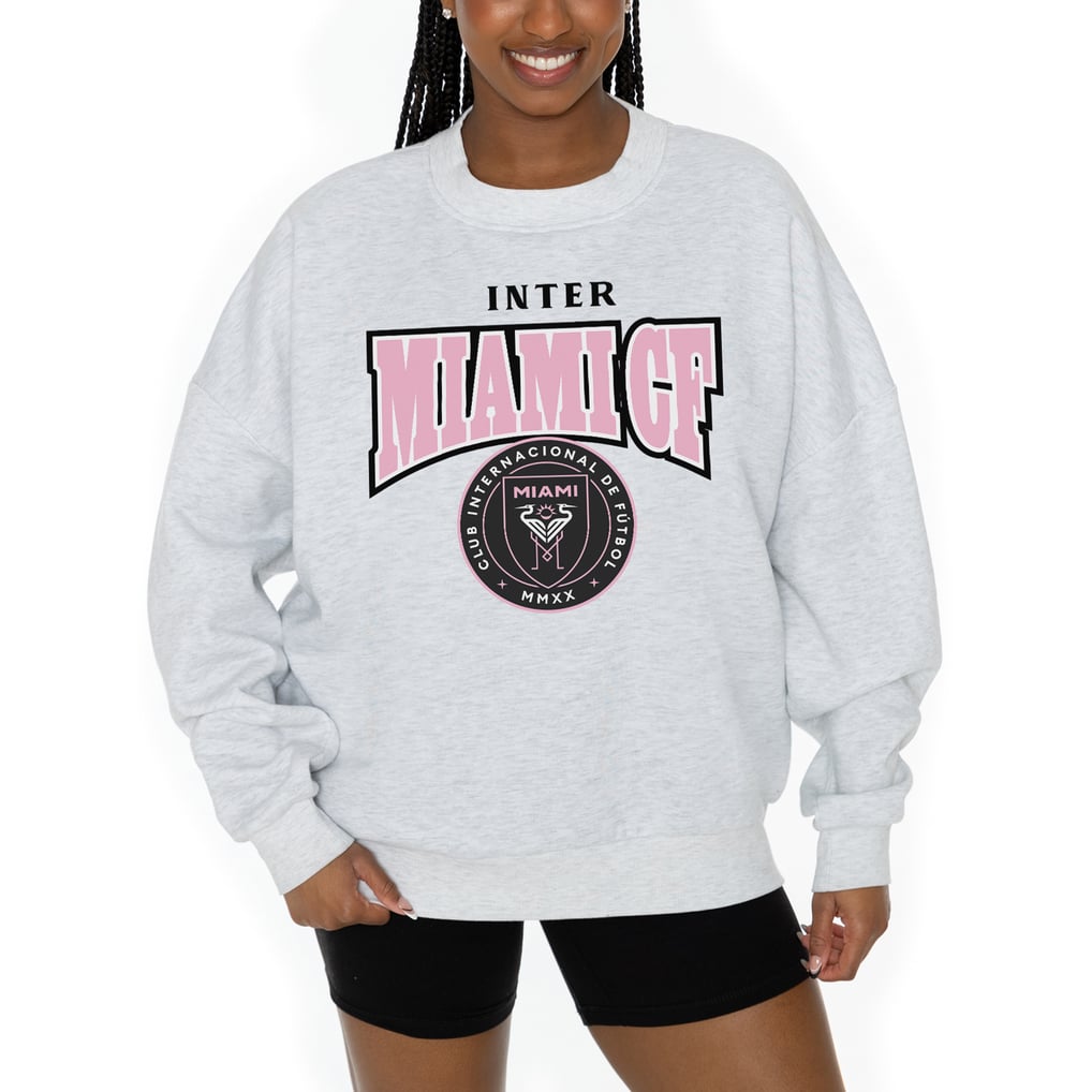  Inter Miami CF Gameday Couture Women's Pitch Pride Pullover Sweatshirt - Ash