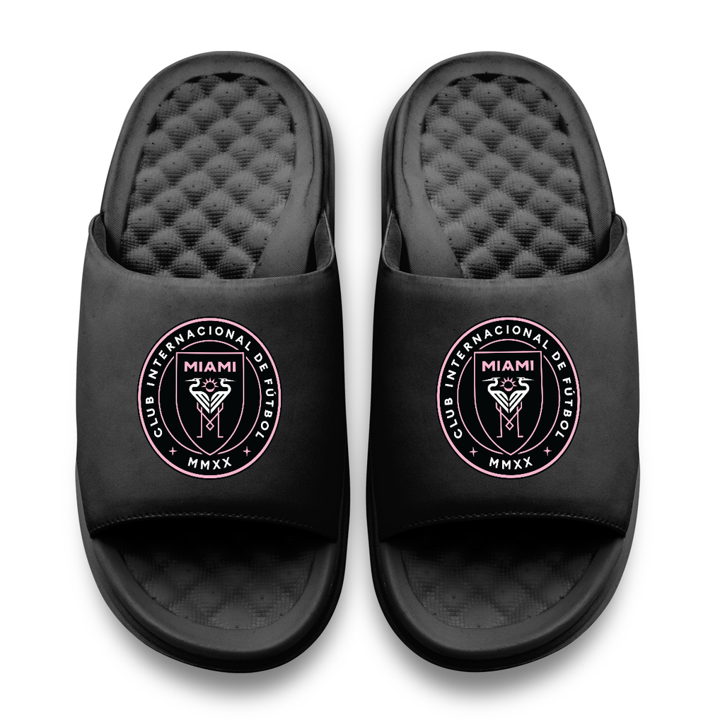 Inter Miami CF ISlide Youth Primary Motive Slide Sandals - Black