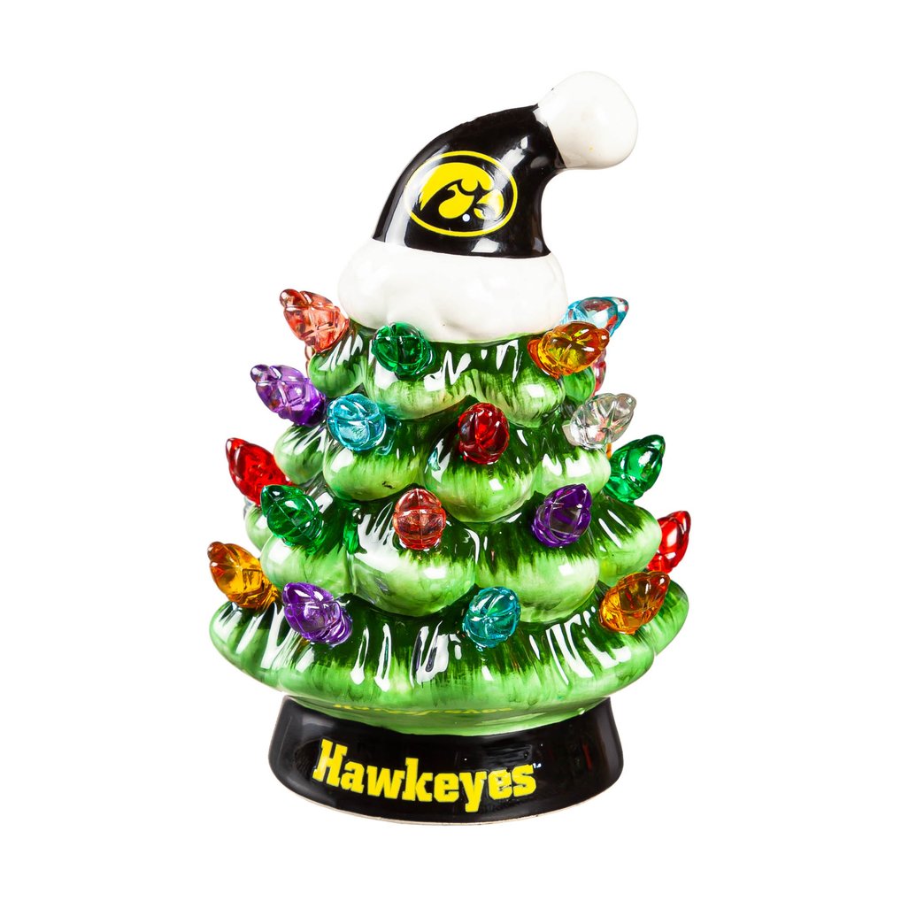 Iowa Hawkeyes 2-Pack 4" Ceramic LED Christmas Tree Set