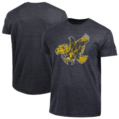  Iowa Hawkeyes Champion Vintage Triumph Tri-Blend T-Shirt - Black