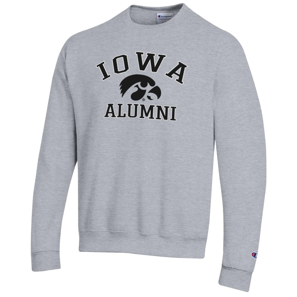  Iowa Hawkeyes Champion Alumni Logo Arch Pullover Sweatshirt - Gray