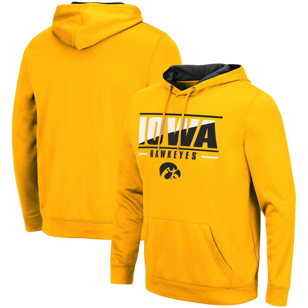 Iowa Hawkeyes Colosseum Slash Stack 2.0 Pullover Hoodie - Gold