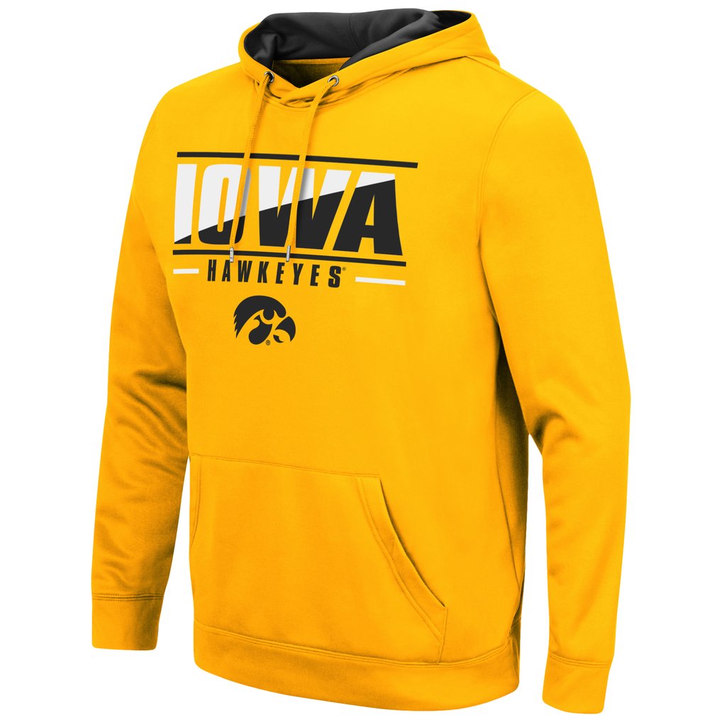 Iowa Hawkeyes Colosseum Slash Stack 2.0 Pullover Hoodie - Gold