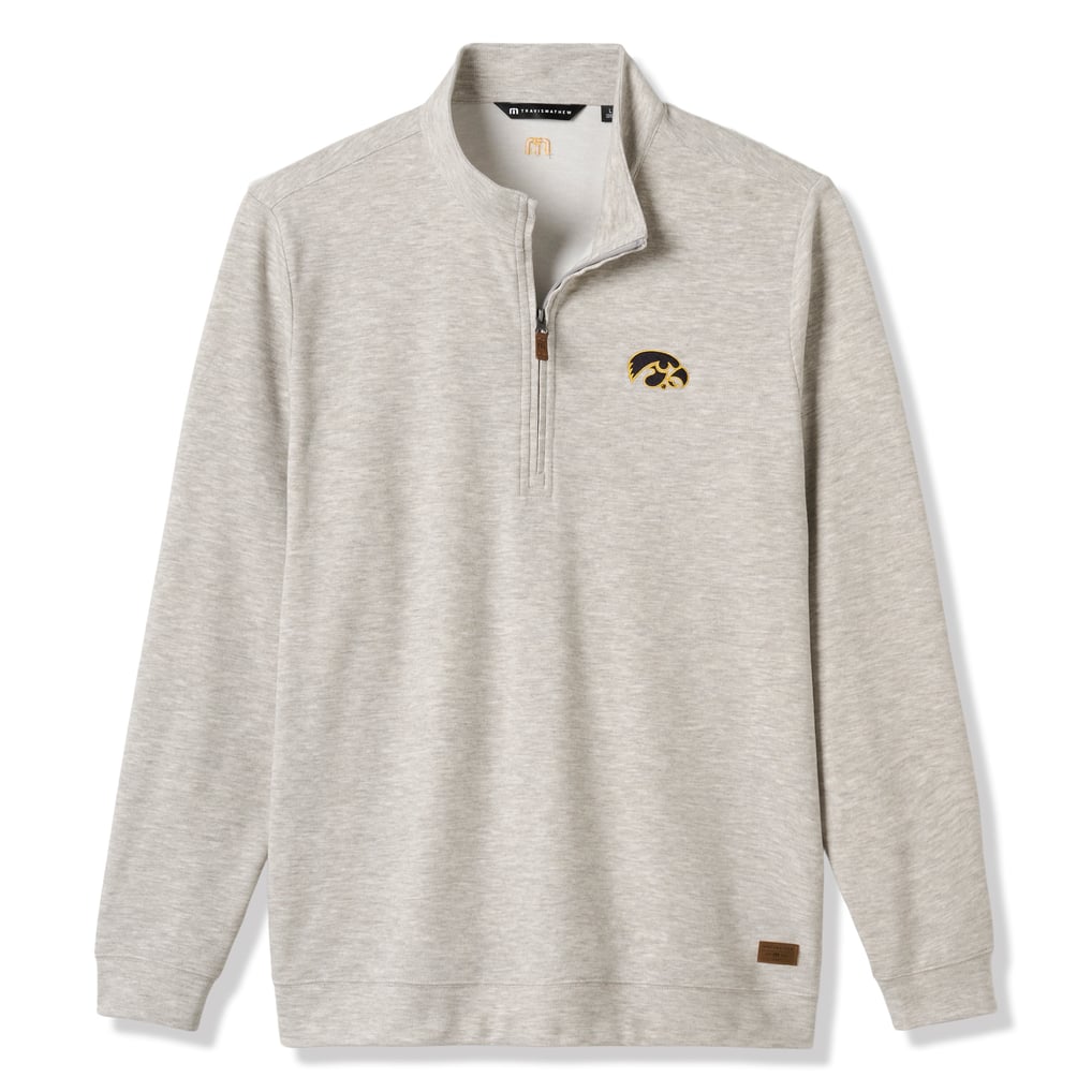 Iowa Hawkeyes TravisMathew Cloud Home Game Quarter-Zip Tri-Blend Pullover - Heather Gray
