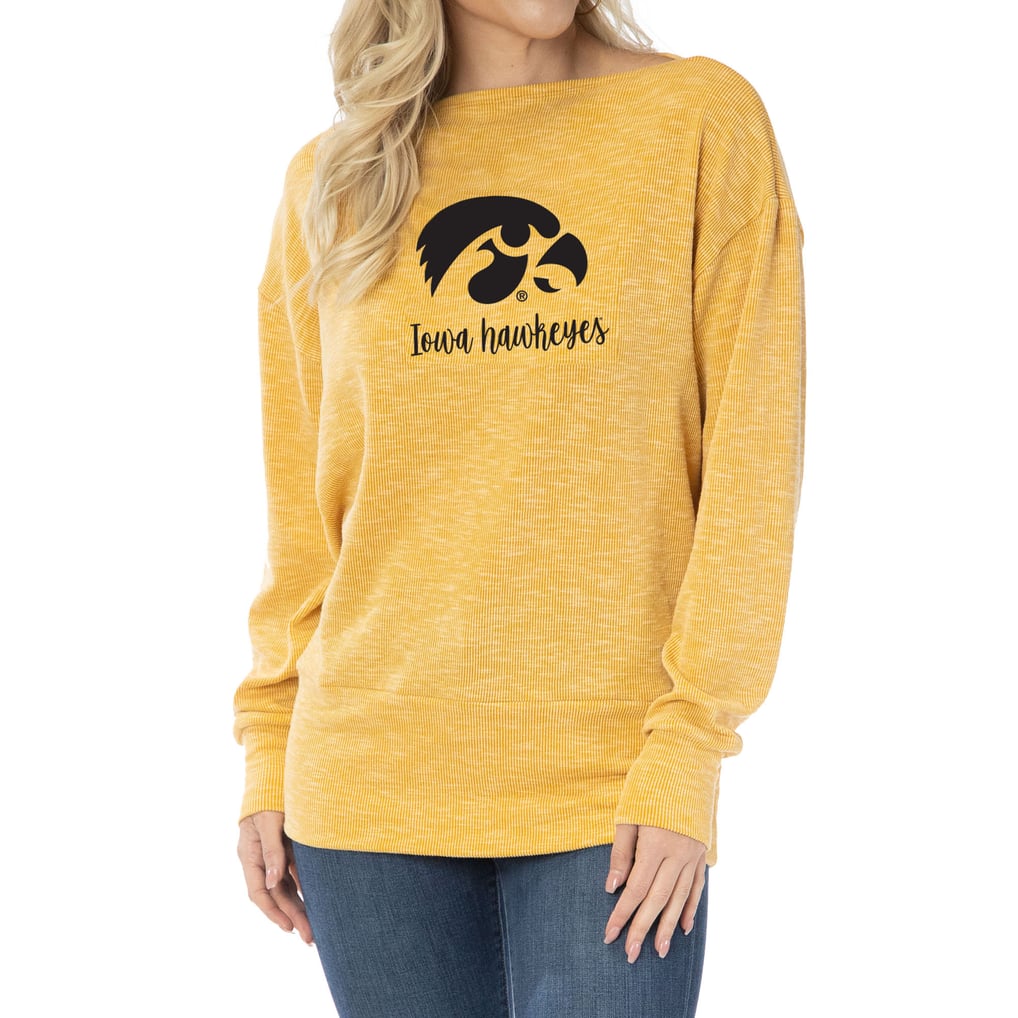 Iowa Hawkeyes Women's Lainey Ribbed Tunic Tri-Blend Pullover Sweatshirt - Gold