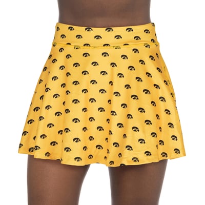 Iowa Hawkeyes ZooZatz Women's Allover Print Flowy Skort - Gold