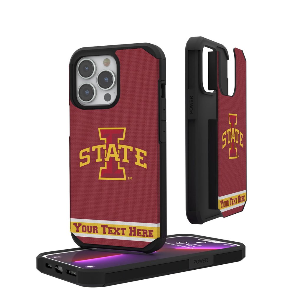 Iowa State Cyclones iPhone Stripe Personalized Rugged Case