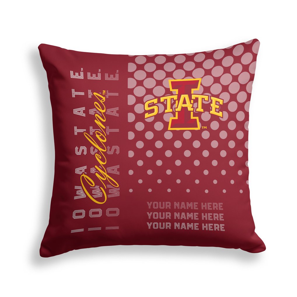 Iowa State Cyclones Pegasus 18" x 18" Script Dot Fade Personalized Decor Pillow