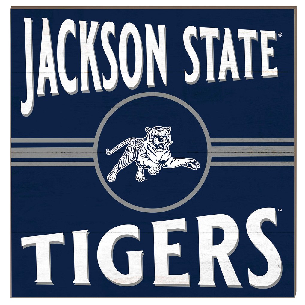 Jackson State Tigers 10'' x 10'' Retro Team Sign