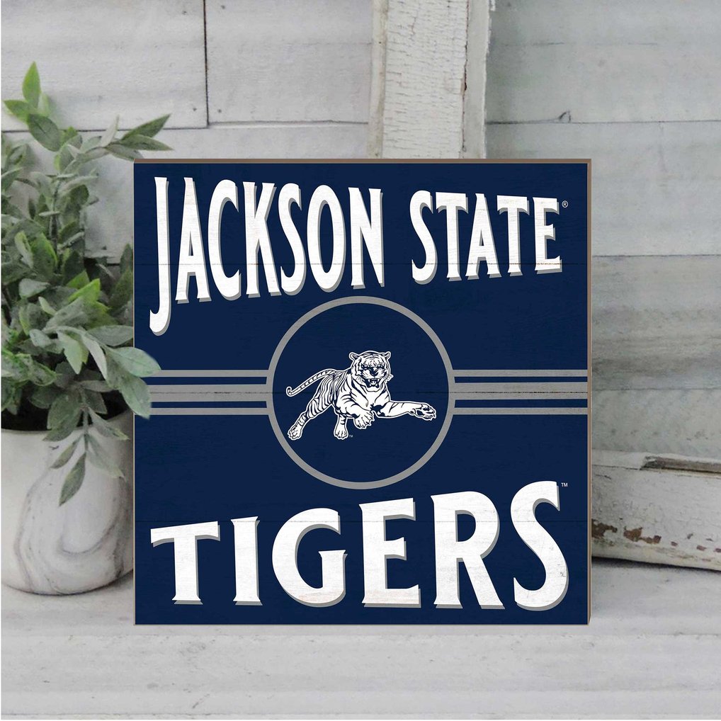 Jackson State Tigers 10'' x 10'' Retro Team Sign