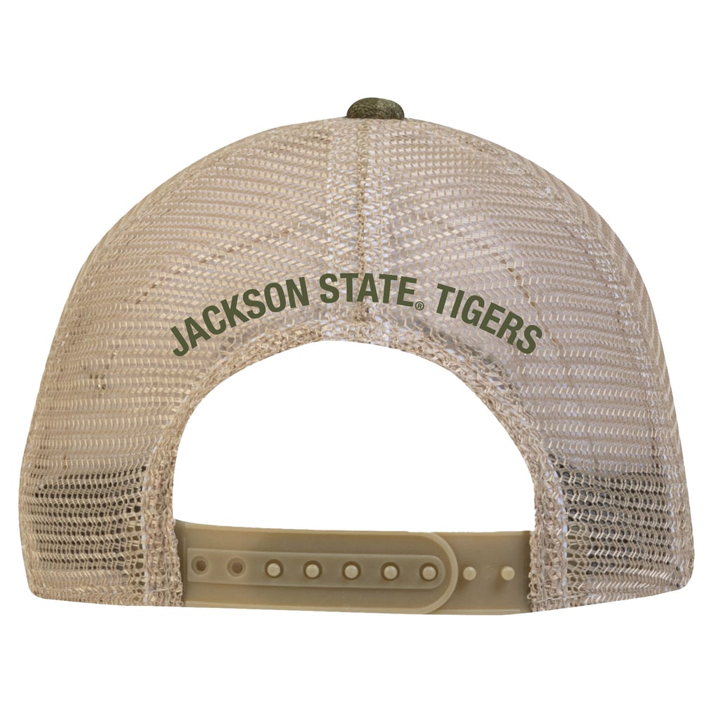 Jackson State Tigers Under Armour Sideline Blitzing Trucker Performance Adjustable Hat - Camo