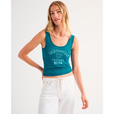 Jacksonville Jaguars Abercrombie & Fitch Women's Bra-Free Scoop Neck Tank Top - Teal