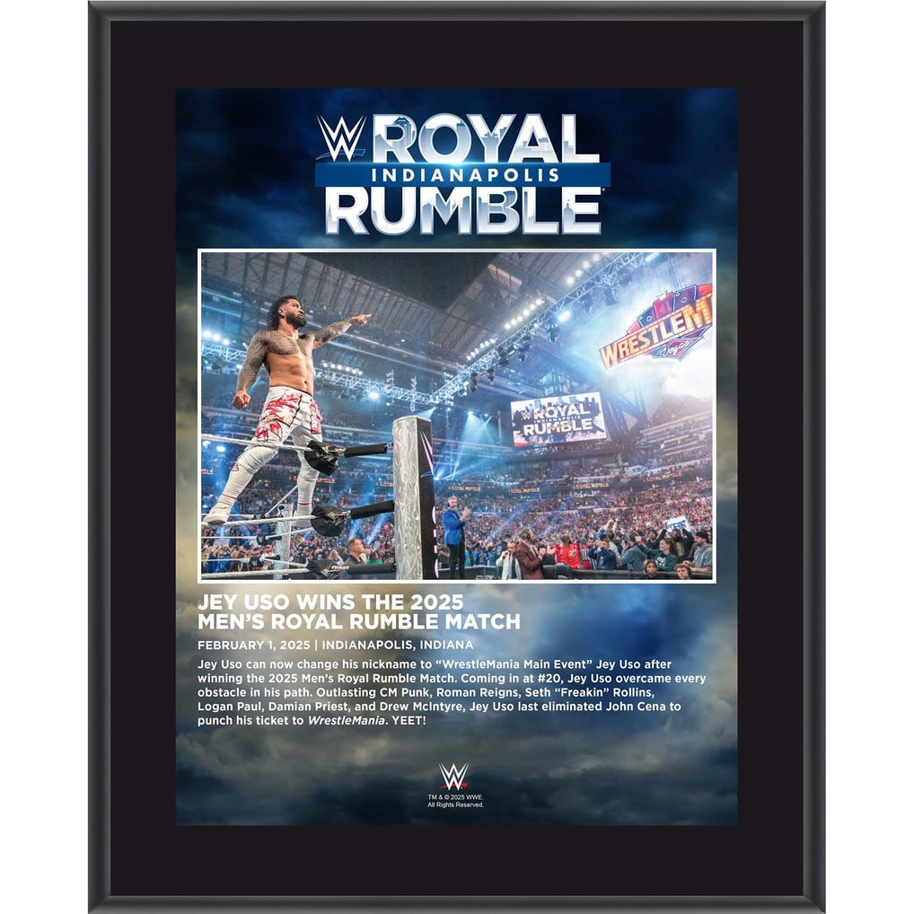 Jey Uso WWE Fanatics Authentic 10.5" x 13" 2025 Royal Rumble Sublimated Plaque 