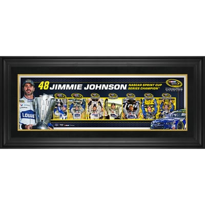Jimmie Johnson Fanatics Authentic Framed 10" x 30" 2016 Sprint Cup Champion 7-Time NASCAR Champion Panoramic Collage
