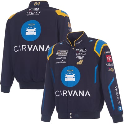 Jimmie Johnson JH Design 2026 Carvana Full-Snap Twill Racing Jacket - Navy