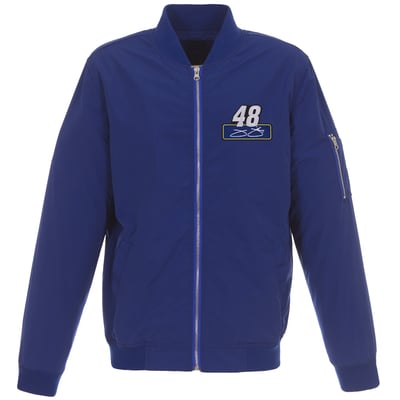 Jimmie Johnson JH Design Lightweight Nylon Bomber Jacket - Royal